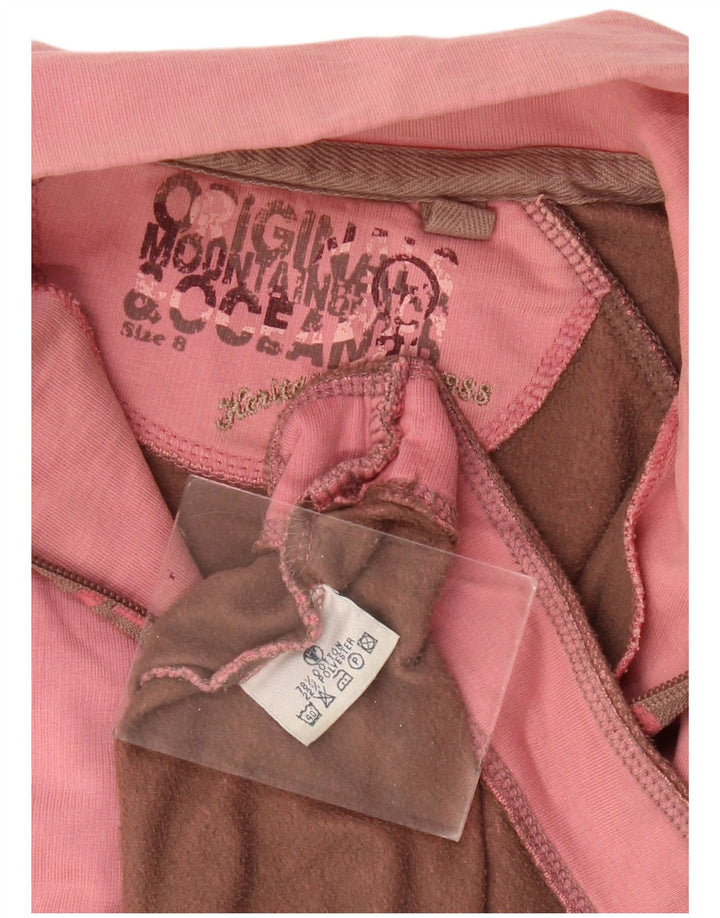 Fat Face Ženska majica s izrezom s patentnim zatvaračem UK 8 Mali ružičasti pamuk