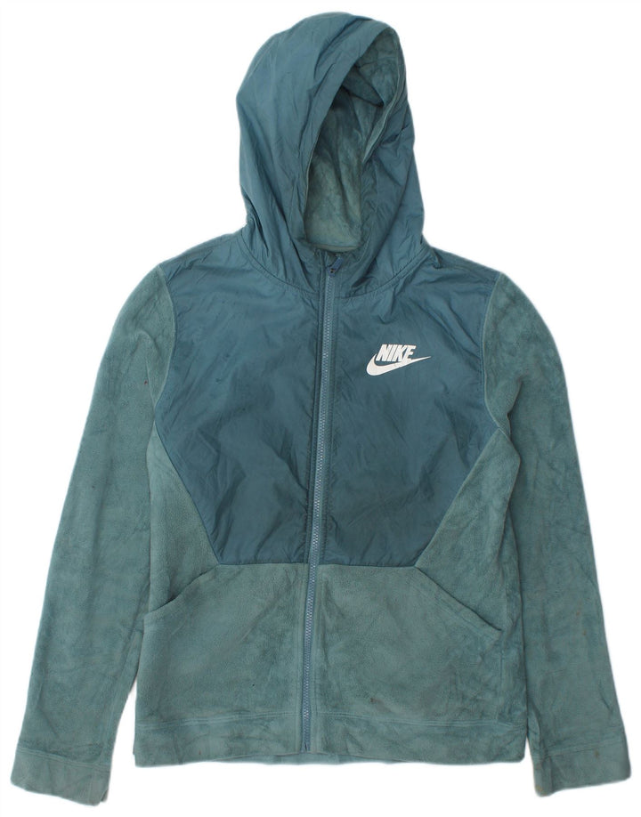 Nike ženska flis jakna s kapuljačom UK 18 XL plavi poliester