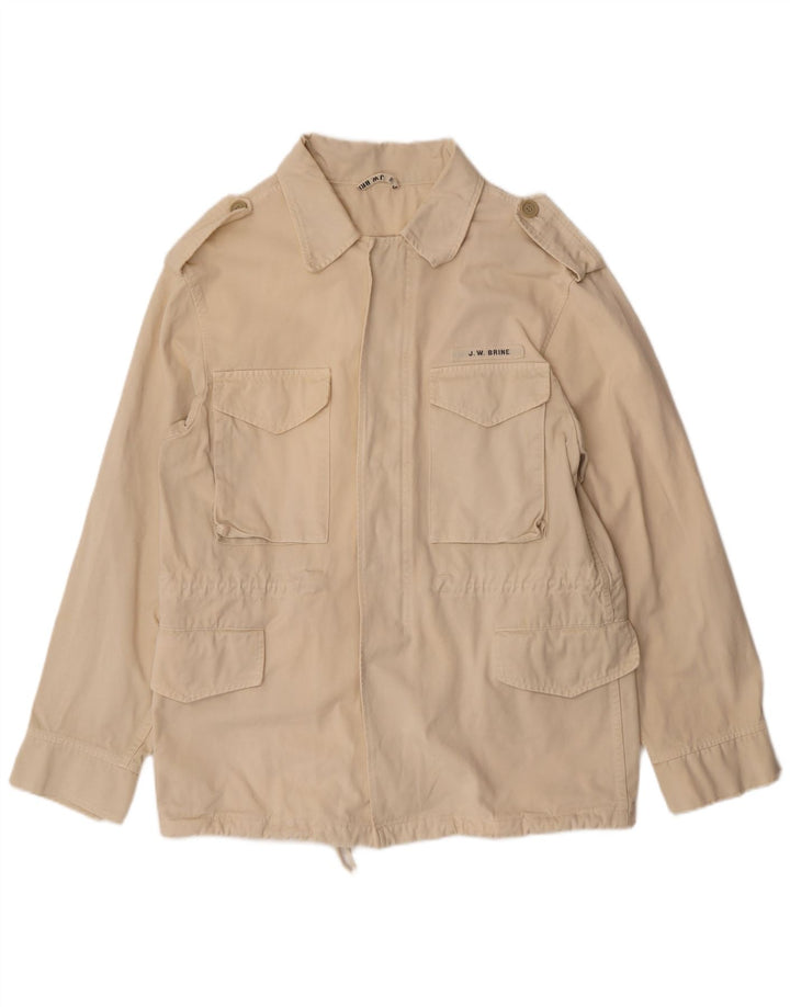 VINTAGE muška vojna pomoćna jakna UK 36 Mala bež pamuk