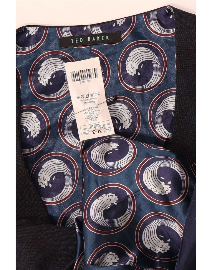 Muški prsluk Ted Baker IT 52 Large Navy Blue Check Wool
