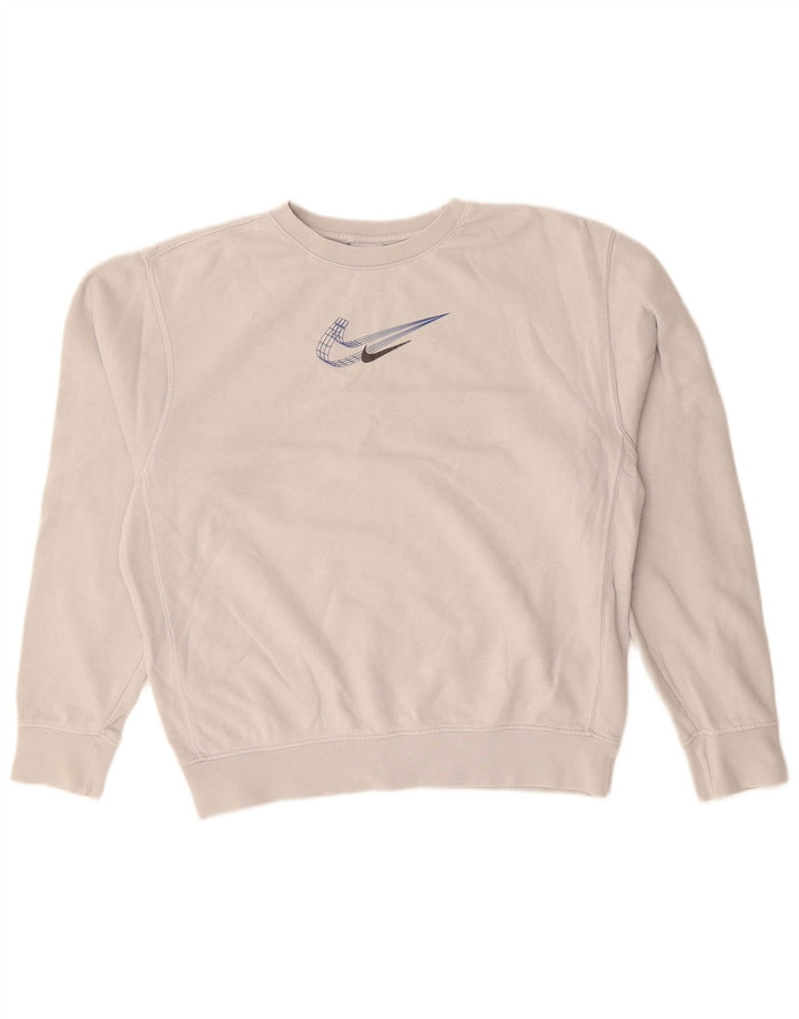 NIKE Ženska majica s kratkim rukavima UK 8 Mali sivi pamuk