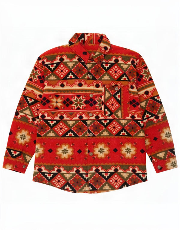 Vintage muška flis jakna UK 42 XL crvena geometrijska