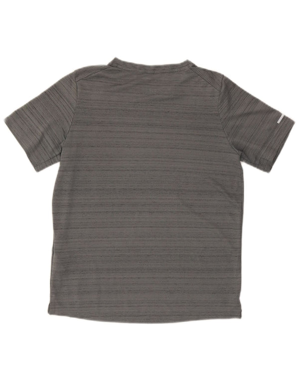 Nike Boys Dri Fit T-Shirt Top 12-13 Years Large Grey Prugasti Poliester