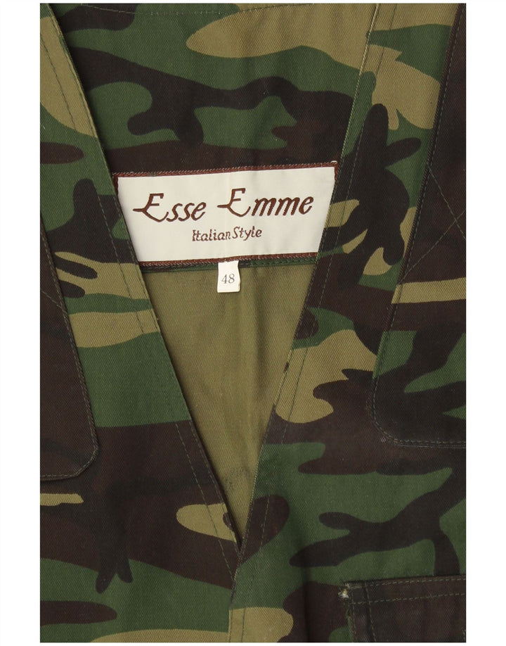 Vintage muška uslužna jakna IT 48 srednje zelene maskirne poliesterske vojske