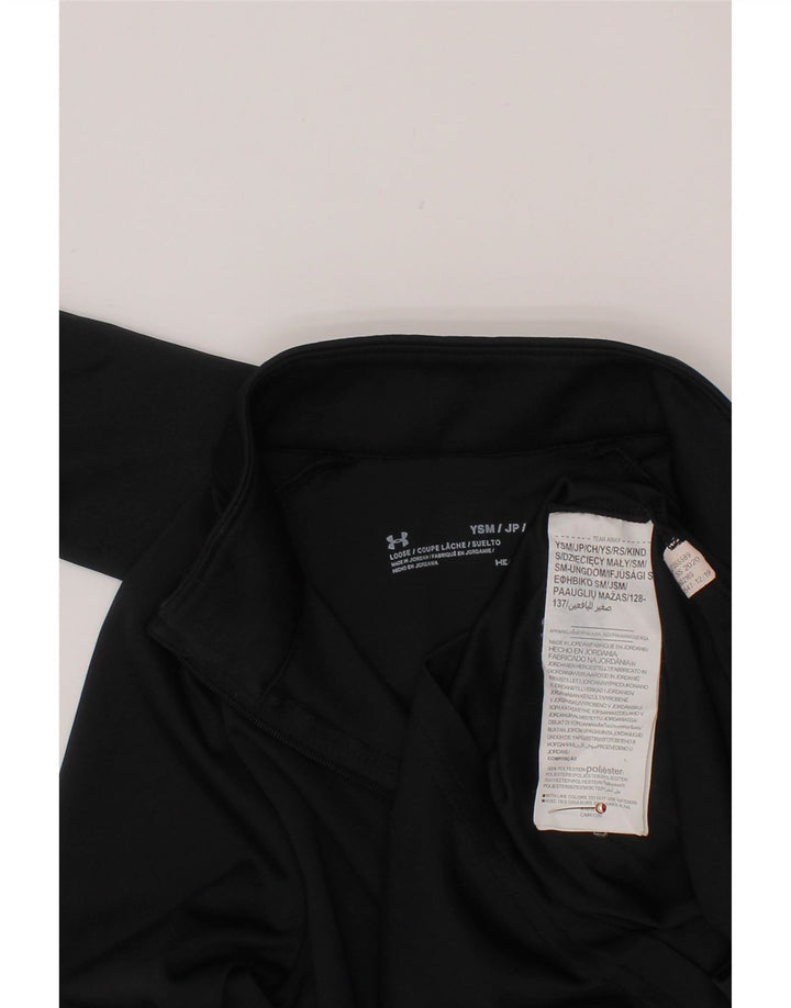 UNDER ARMOUR Boys Heat Gear Pulover Trenirka Top 7-8 Years Small Black