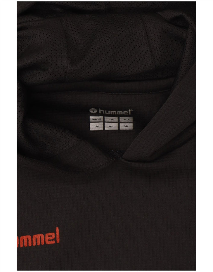 HUMMEL Boys Graphic Hoodie Jumper 13-14 Years Grey Polyester