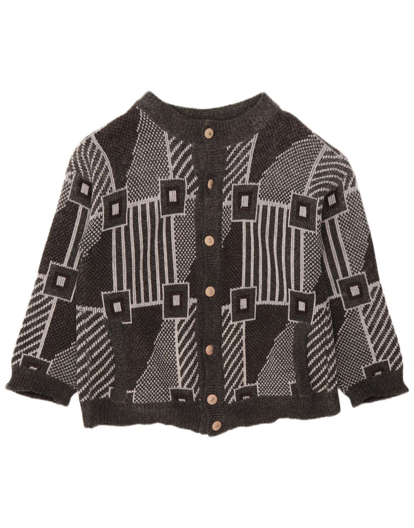 VINTAGE ženski prekomjerni džemper UK 18 XL sivi geometrijski