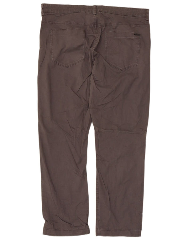 CALVIN KLEIN Muške ravne ležerne hlače W36 L30 Sivi pamuk