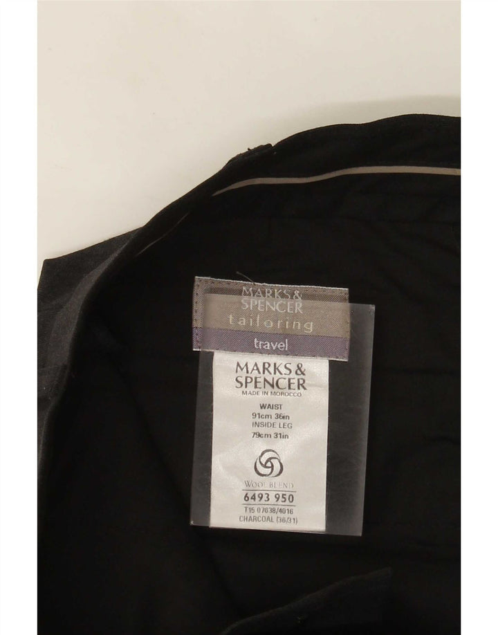 Marks & Spencer muške hlače s štipaljkama po mjeri W36 L31 sivi poliester