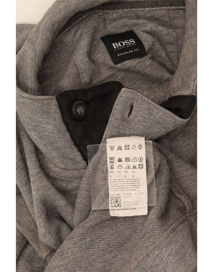 Hugo Boss muška majica s dugmadima i izrezom, veliki sivi pamuk