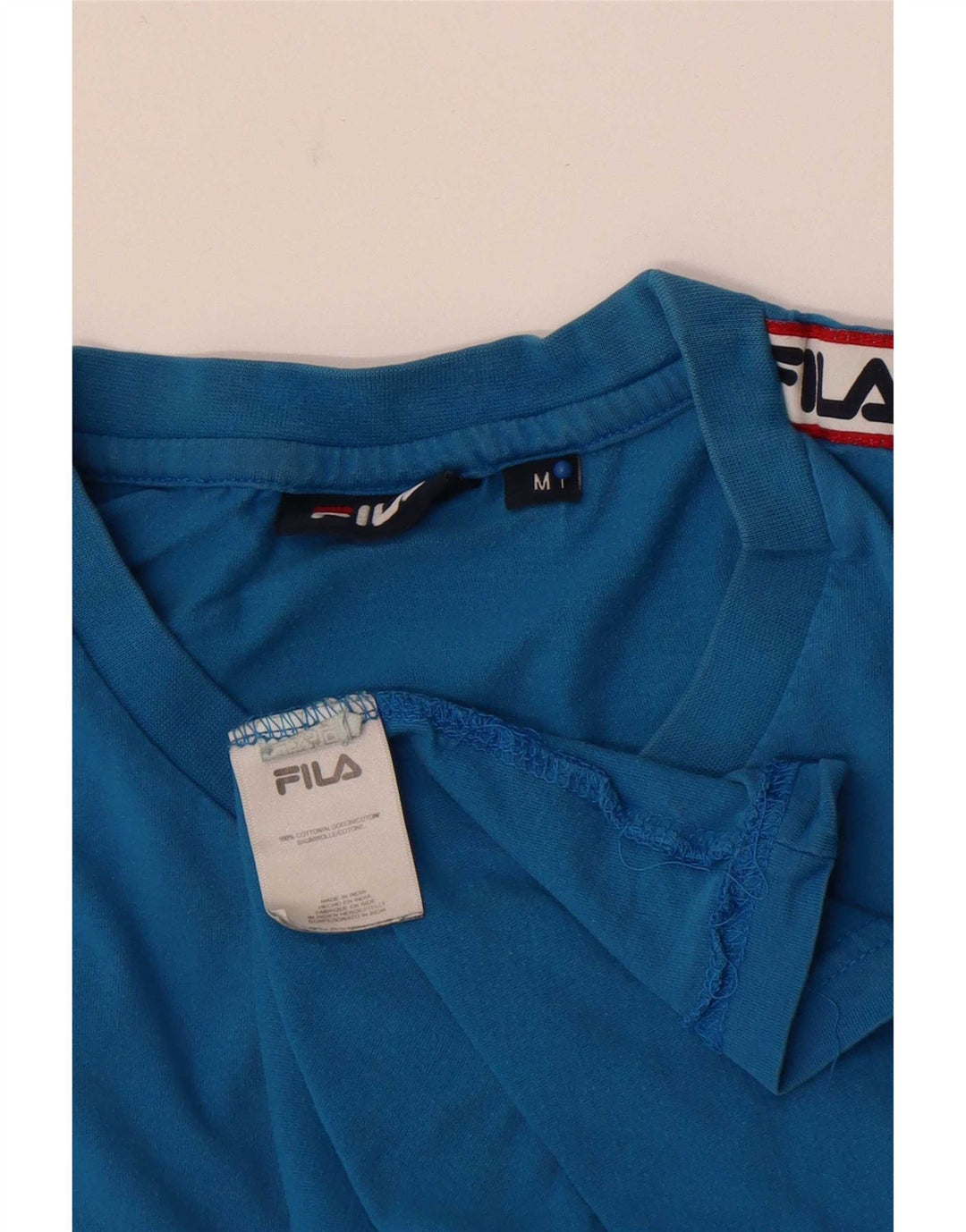 Fila muška majica kratkih rukava srednje plavi pamuk