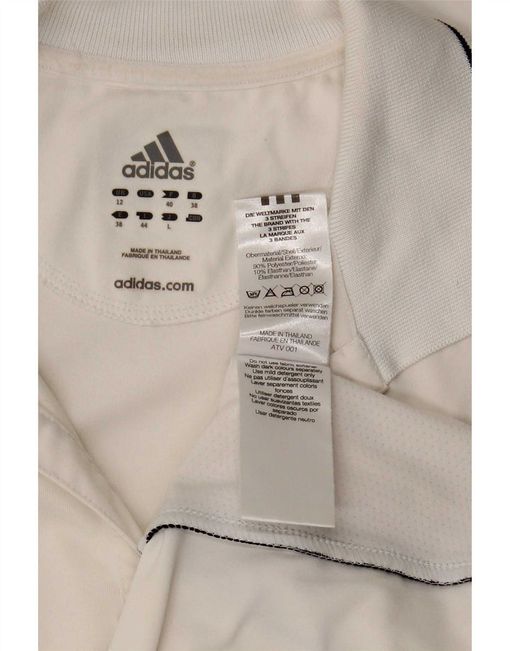 Adidas ženska polo majica UK 12 Medium White Colourblock Poliester
