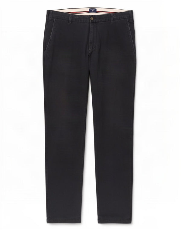 Gant Mens Straight Chino Trousers W34 L32 Navy Blue