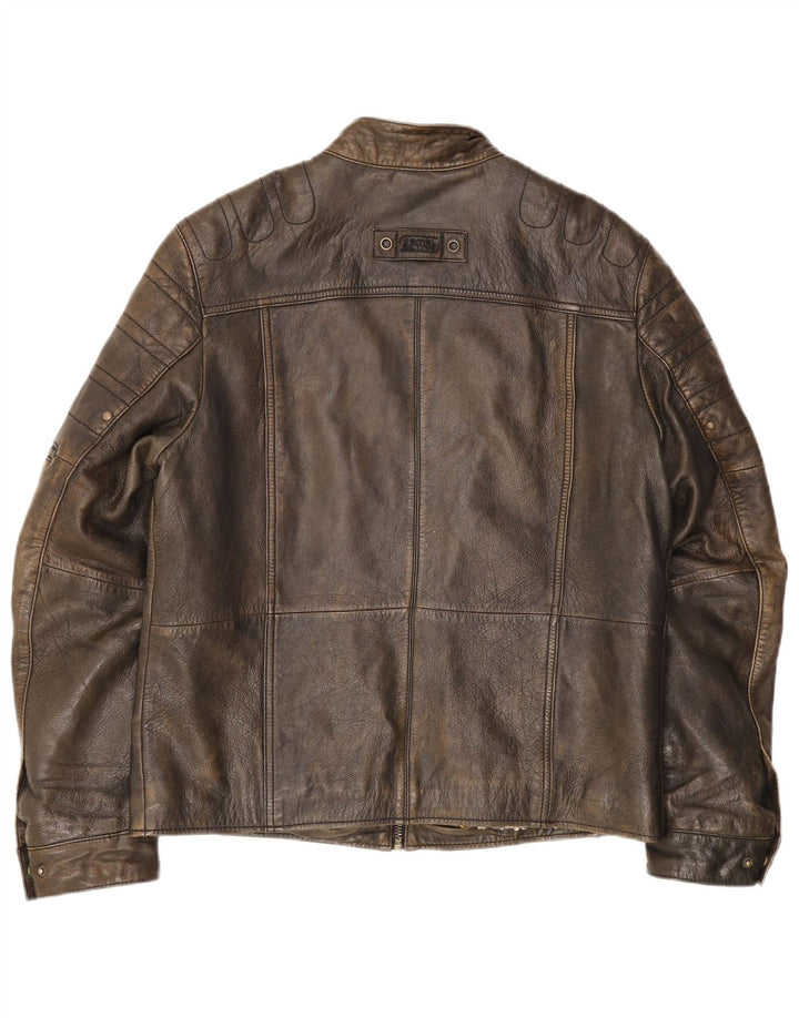 Camel Active muška kožna trkaća jakna IT 50 Large Brown