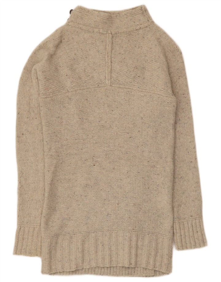 Bijeli ženski dugi kardigan pulover UK 8 Small Beige Flecked