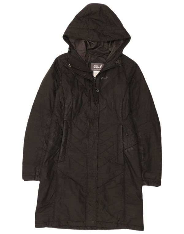 Jack Wolfskin ženski podstavljeni kaput s kapuljačom UK 10 Mali crni poliester
