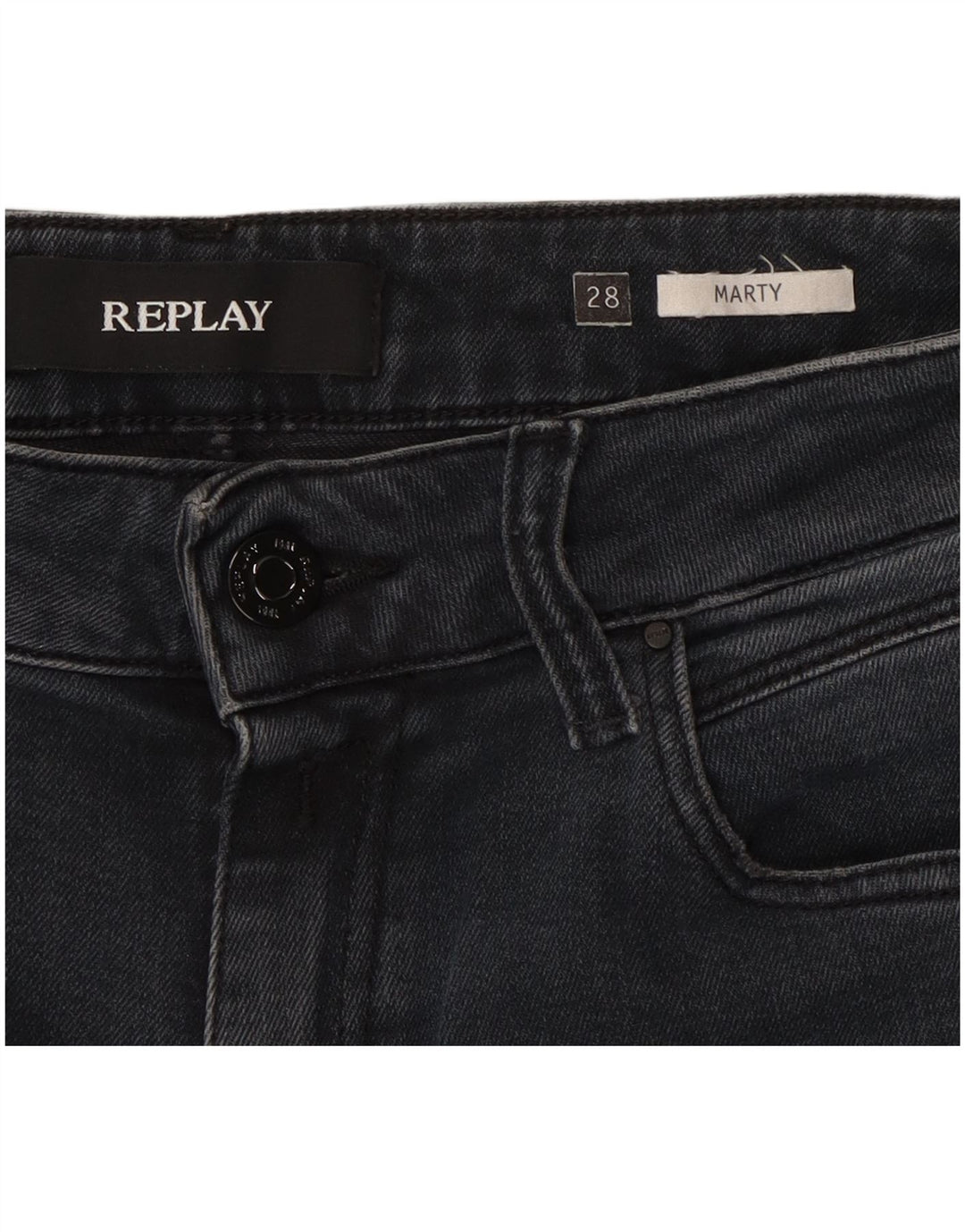 REPLAY Womens Marty Slim Jeans W28 L30 Navy Blue