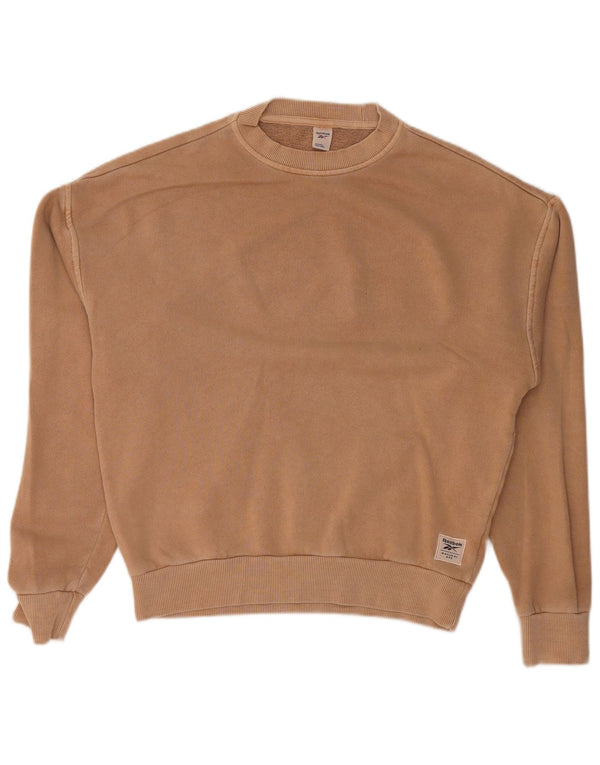 REEBOK Ženska prekomjerna majica s kratkim rukavima UK 4/6 XS Bež pamuk