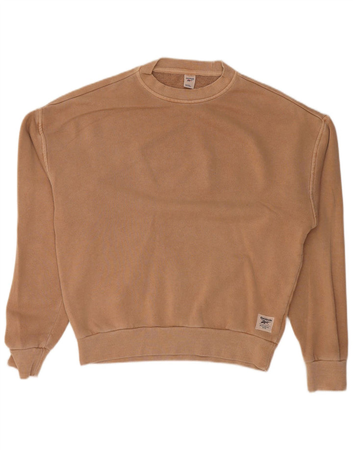 REEBOK Ženska prekomjerna majica s kratkim rukavima UK 4/6 XS Bež pamuk