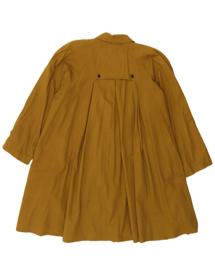 VINTAGE ženski preveliki kaput UK 10 Mali kaki acetat