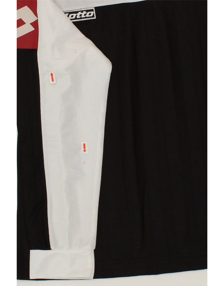 LOTTO Boys Graphic Top Long Sleeve 10-11 Years Medium Black Colourblock Vintage Lotto and Second-Hand Lotto from Messina Hembry 