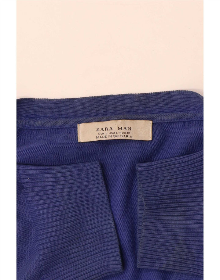 Zara muški kardigan pulover Large Blue