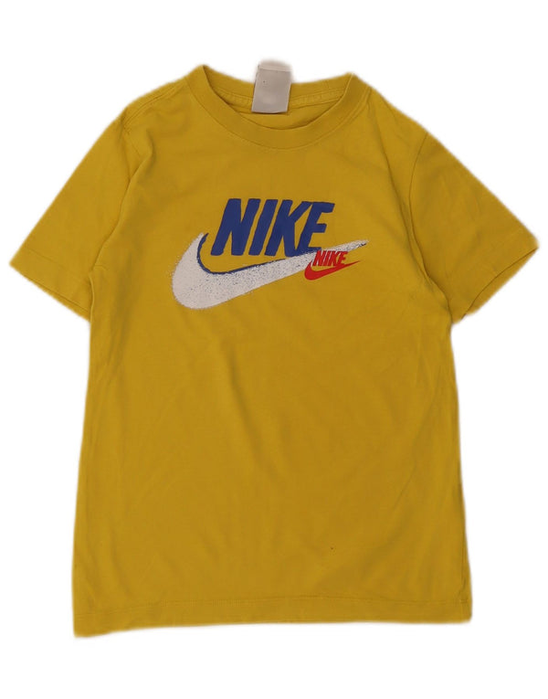 Nike Boys Graphic T-Shirt Top 8-9 Years Small Yellow Pamuk