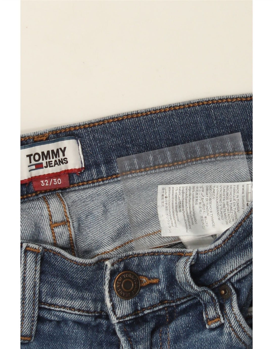 TOMMY HILFIGER Muške traperice Bootcut W32 L30 Plavi pamuk