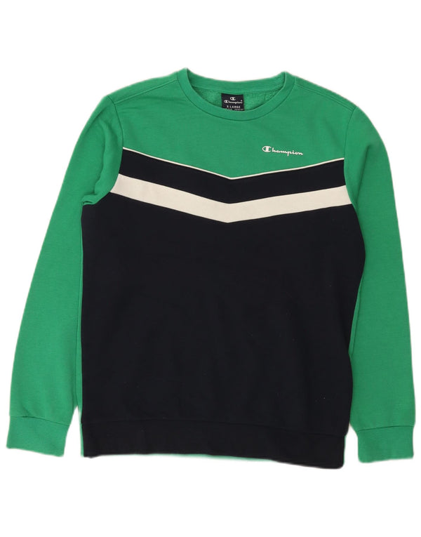 Champion Boys Sweatshirt Džemper 13-14 godina XL Green Colourblock