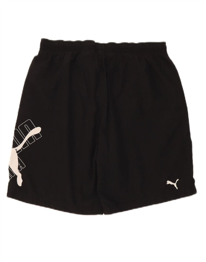 PUMA Mens Graphic Sport Shorts Medium Black Polyester