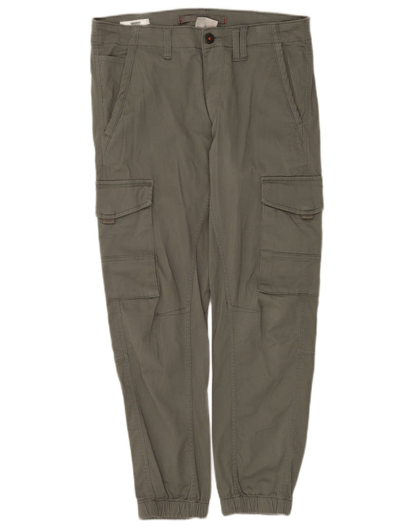 Jack & Jones Mens Tapered Cargo Trousers W31 L30 Khaki Cotton