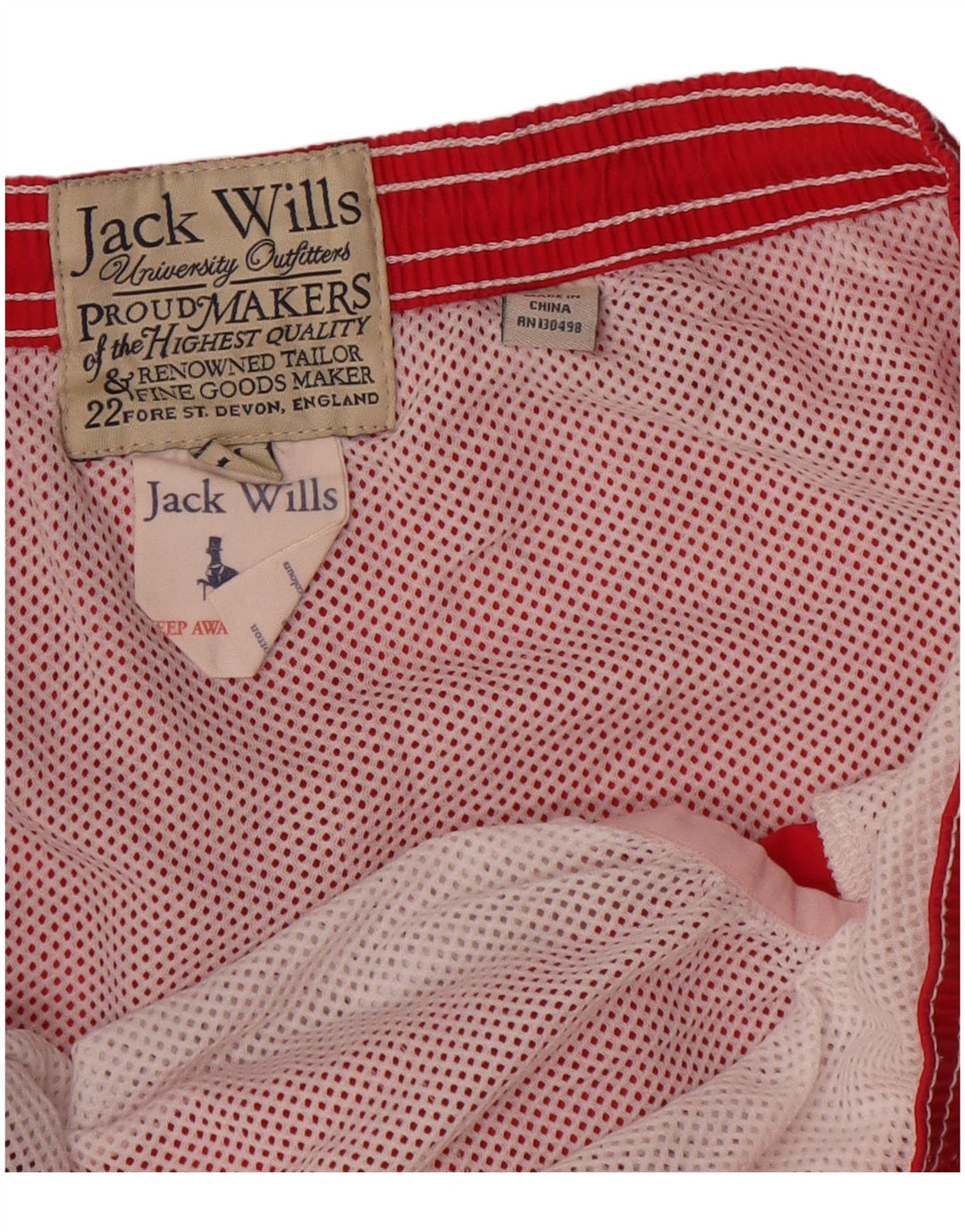 Jack Wills muške kratke hlače za plivanje srednje crvene boje s grafičkim motivima