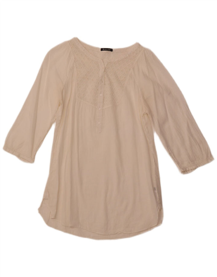 MASSIMO DUTTI Ženska bluza s 3/4 rukavima Top EU 38 Small Off White Ramie