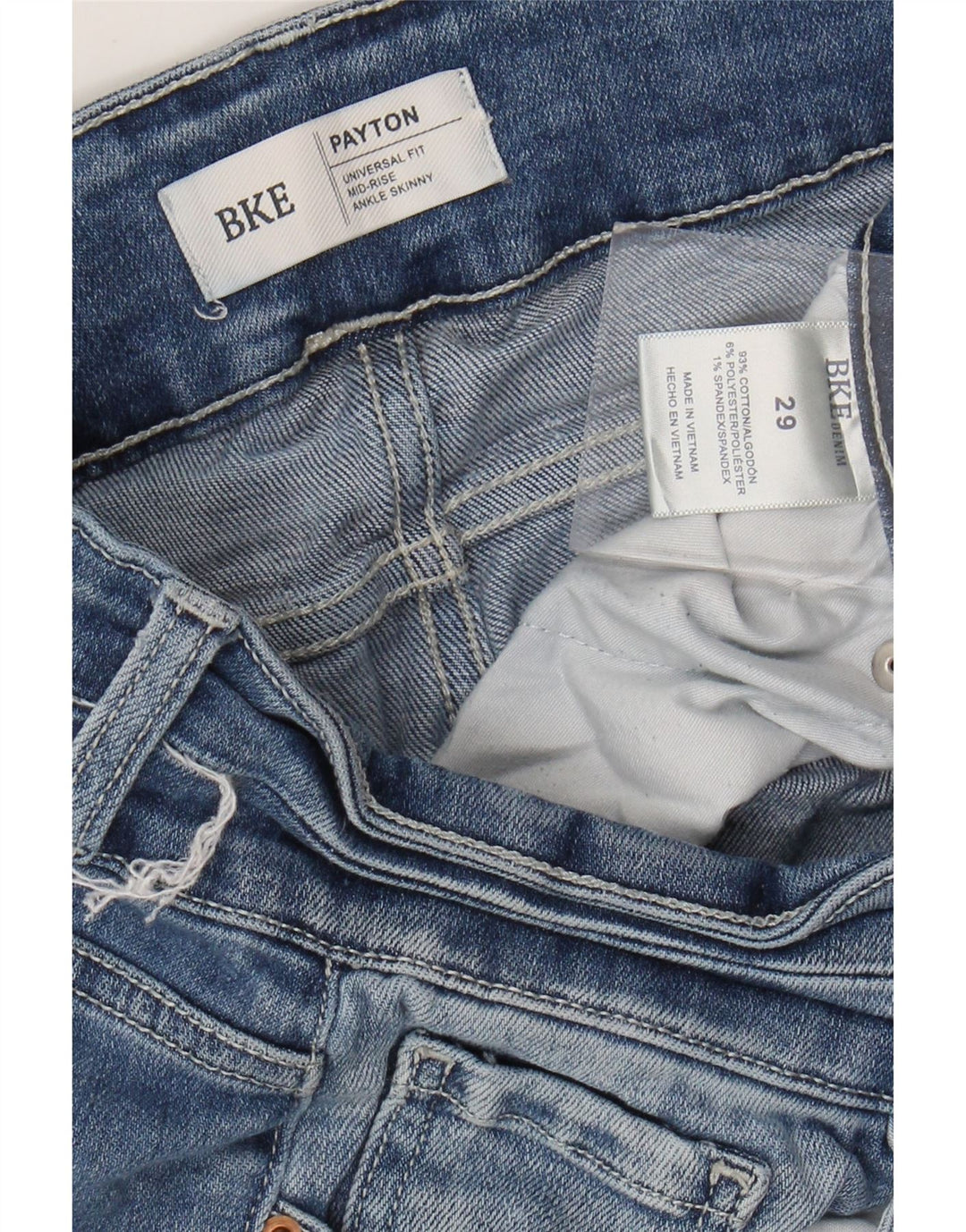 BKE ženske uske traperice srednjeg rasta Payton W29 L26 plavi pamuk