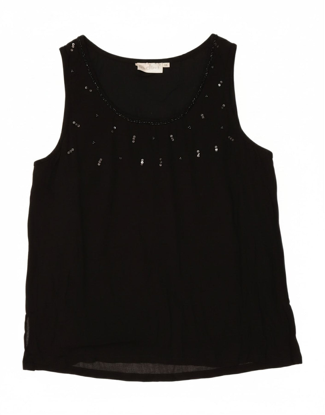 ADINI Womens Sleeveless Blouse Top UK 12 Medium Black Viscose Vintage Adini and Second-Hand Adini from Messina Hembry 