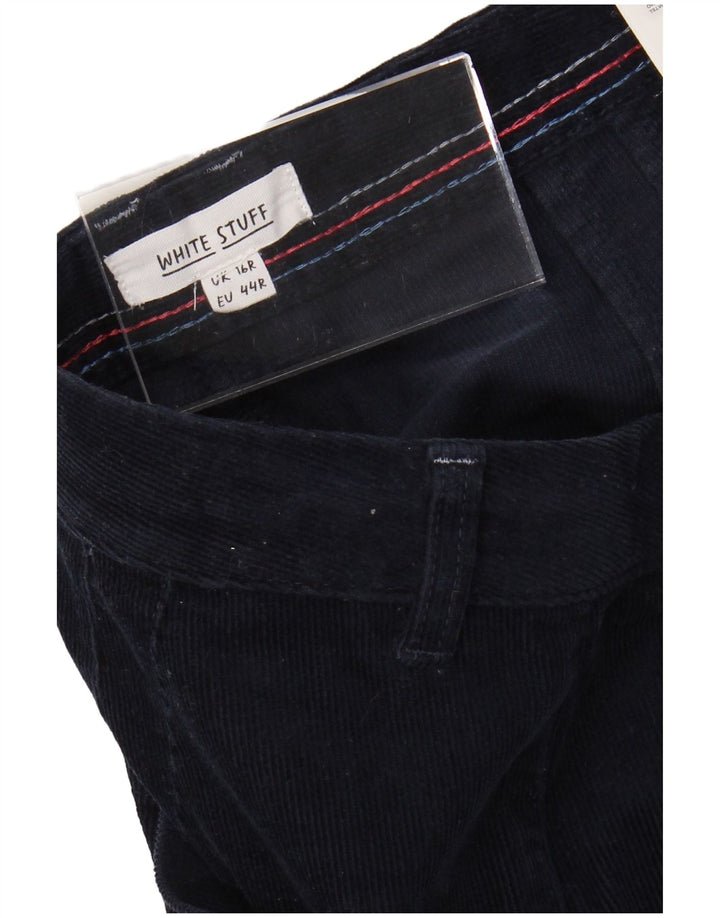 WHITE STUFF Ženske hlače od samta UK 16 Large W34 L29 Mornarsko plave