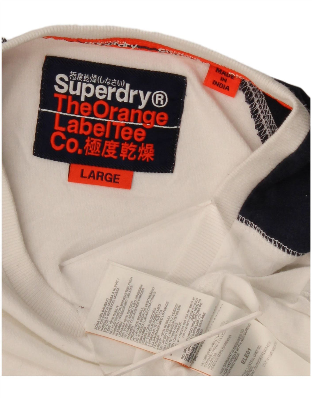 Superdry muška majica dugih rukava, veliki bijeli pamuk u blokovima boja