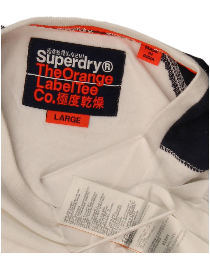 Superdry muška majica dugih rukava, veliki bijeli pamuk u blokovima boja