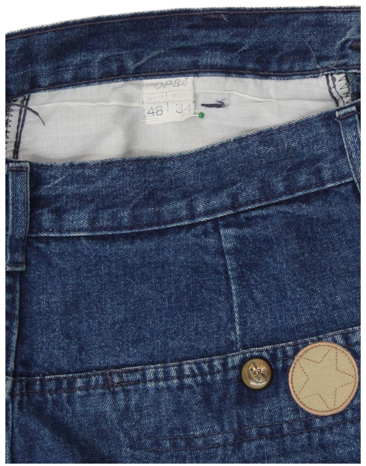 POP 84 Ženske sužene traperice visokog struka IT 48 XL W34 L32 Plavi pamuk