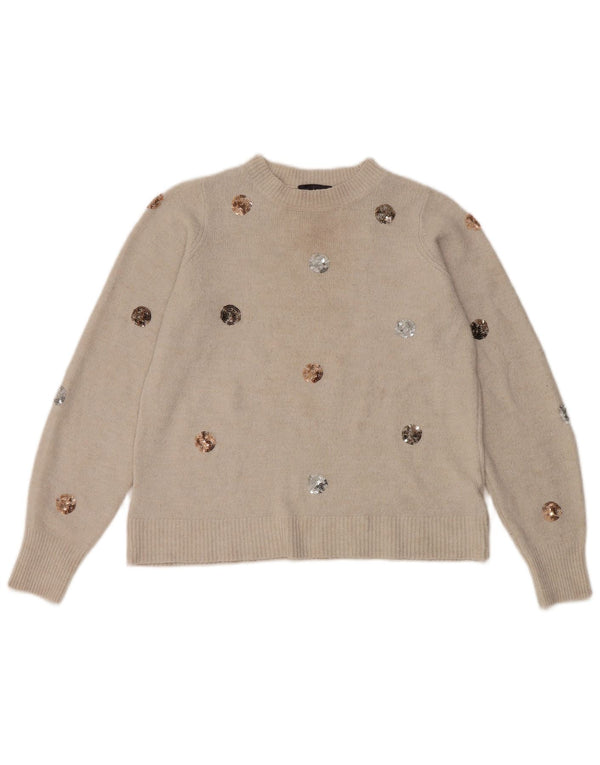Marks & Spencer ženski pulover s okruglim izrezom UK 10 Small Beige