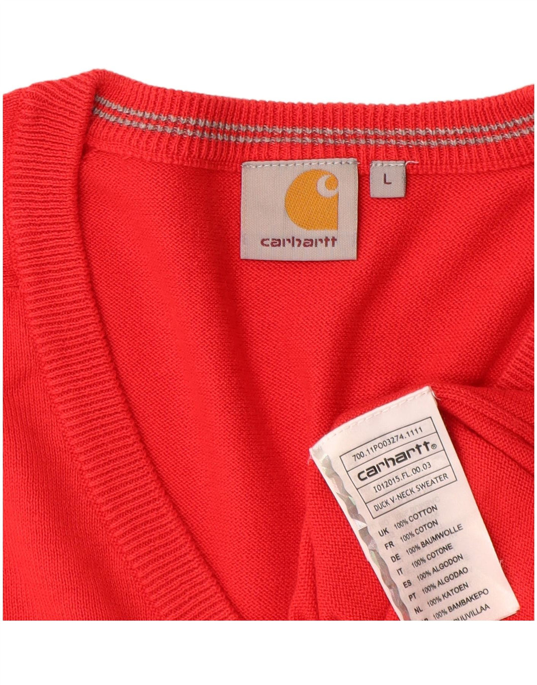 Carhartt muški pulover s V-izrezom, veliki crveni pamuk