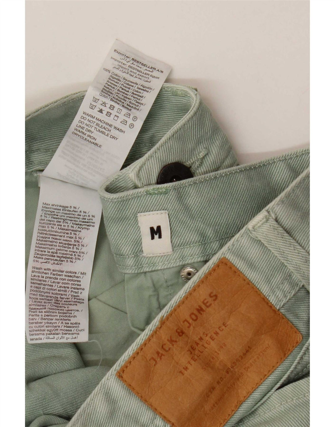 Jack & Jones muške kratke traper kratke hlače srednjeg kroja W32, zeleni pamuk