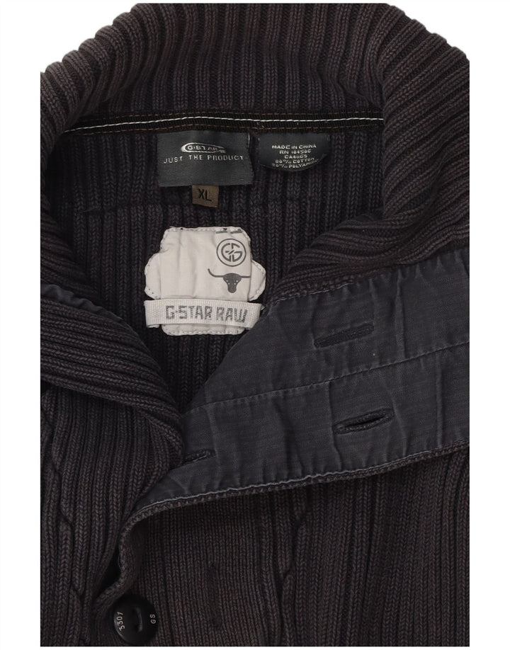 G-Star muški pulover s dugmadima i ovratnikom XL, sivi pamuk