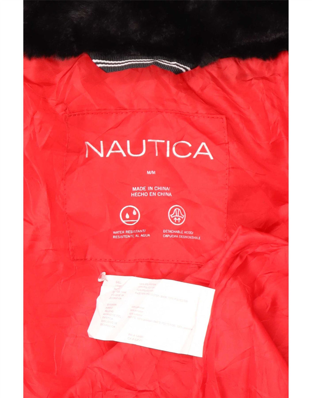 Nautica ženska podstavljena jakna s kapuljačom UK 14 srednji crveni poliester
