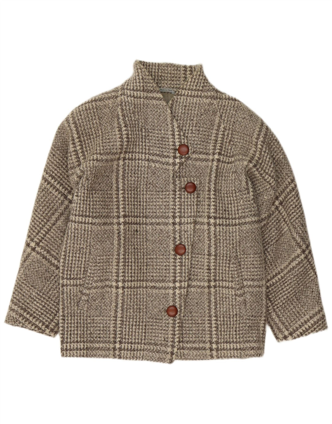 Vintage ženski preveliki kaput UK 16 veliki sivi karirani