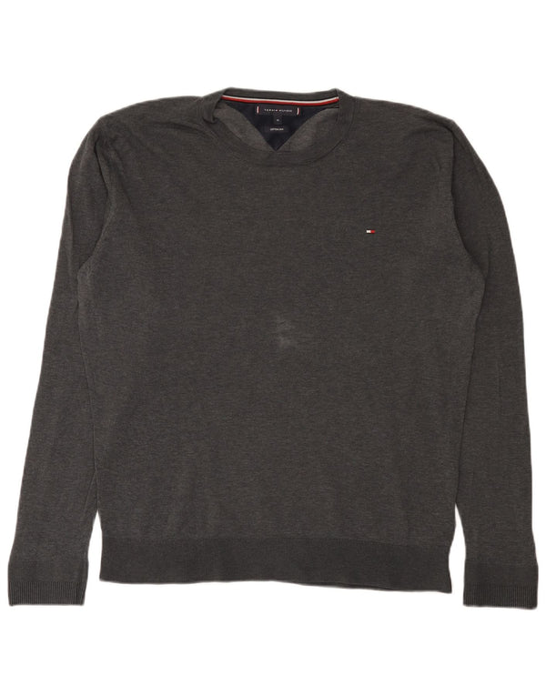 Tommy Hilfiger muški džemper s okruglim izrezom XL sivi pamuk
