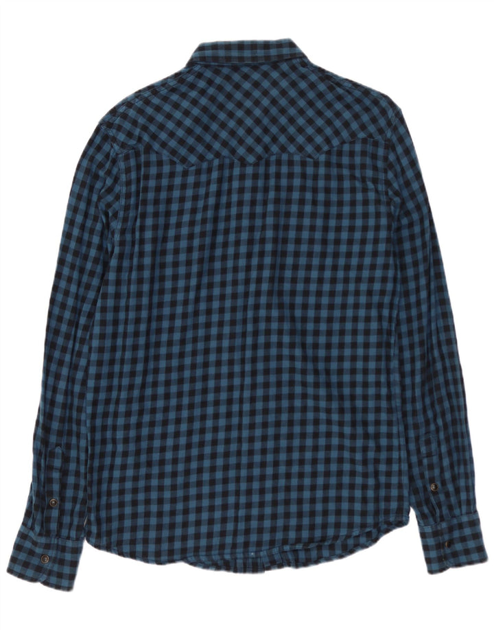 WRANGLER Muška tanka flanelska košulja Srednje plavi pamuk od ginghama