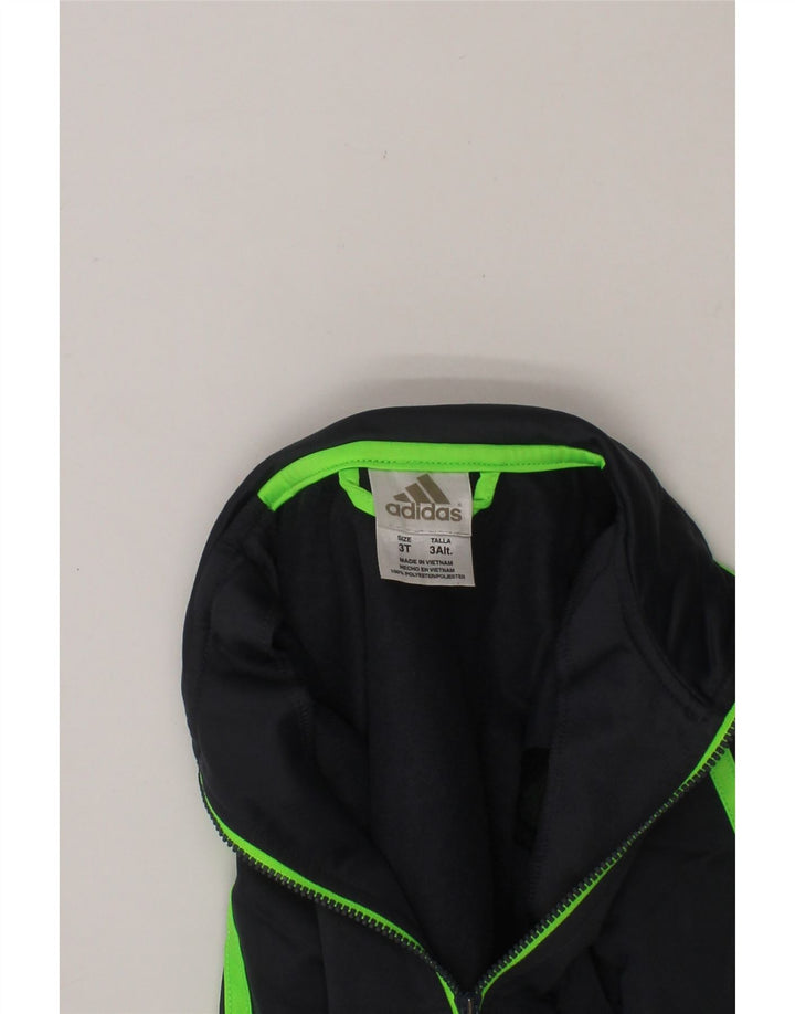 ADIDAS Girls Tracksuit Top Jacket 2-3 Years Black Polyester Vintage Adidas and Second-Hand Adidas from Messina Hembry 