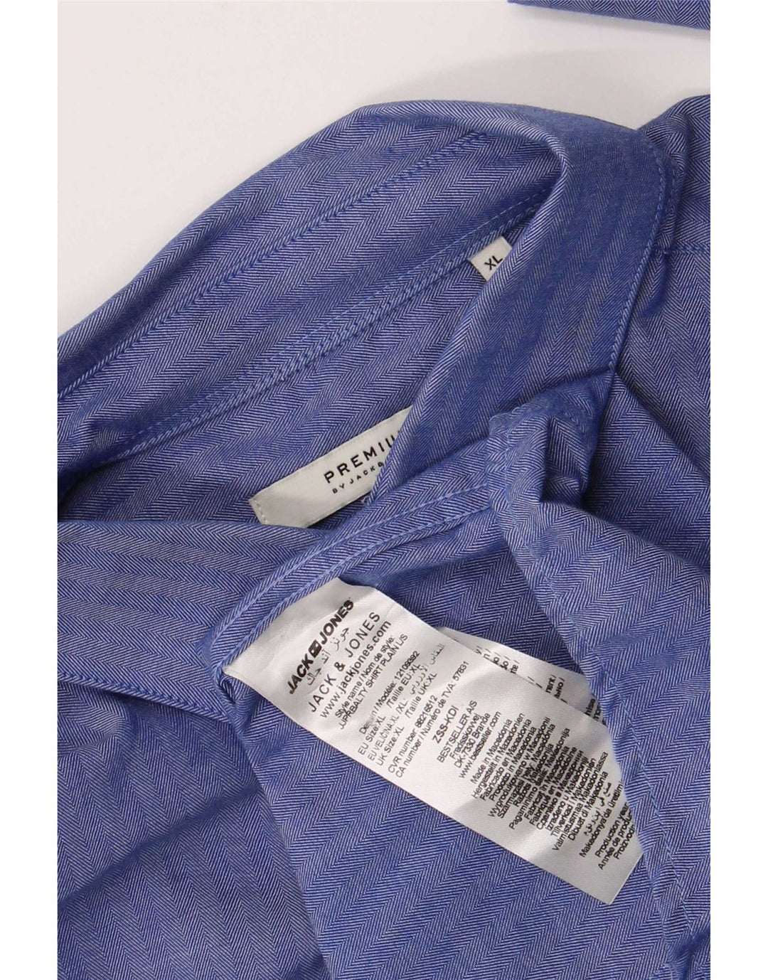 Jack & Jones muška košulja XL plava pamuk riblja kost