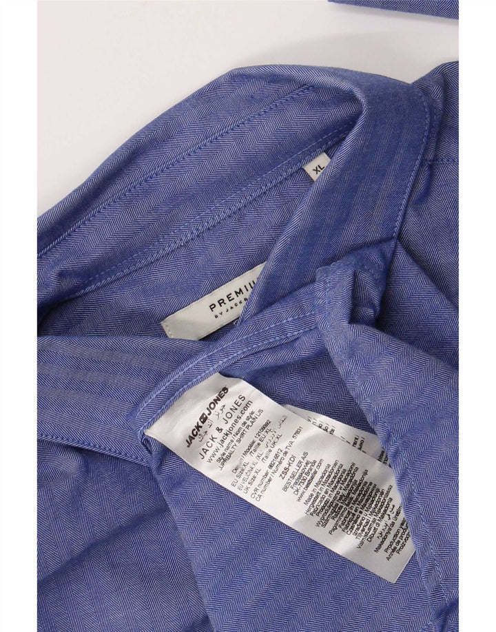 Jack & Jones muška košulja XL plava pamuk riblja kost